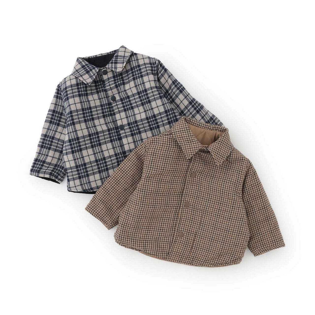 [Reversible] Check Quilted Jacket,Brown, large image number 16