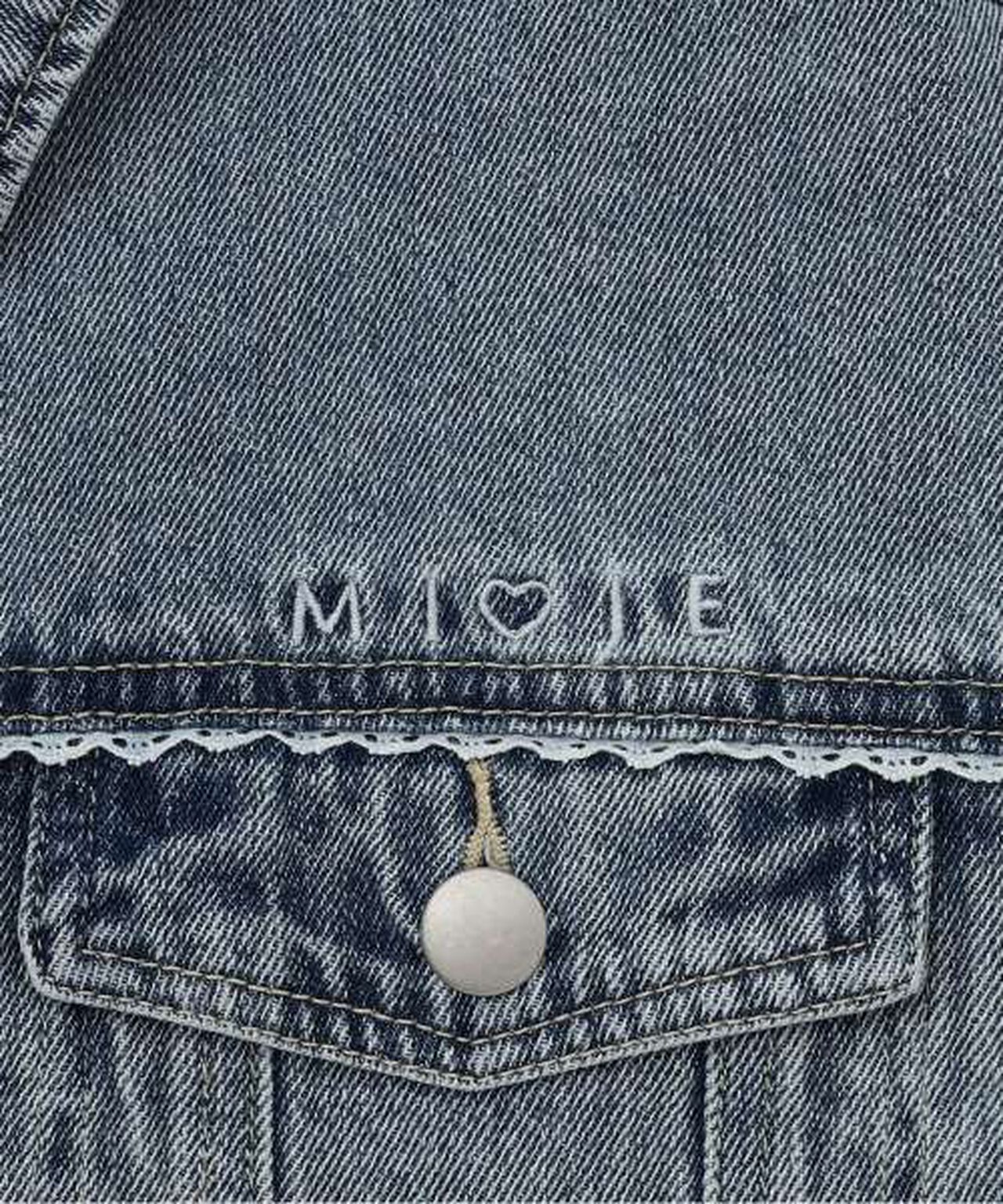 Motif Logo Denim Jacket,Deep blue, large image number 3