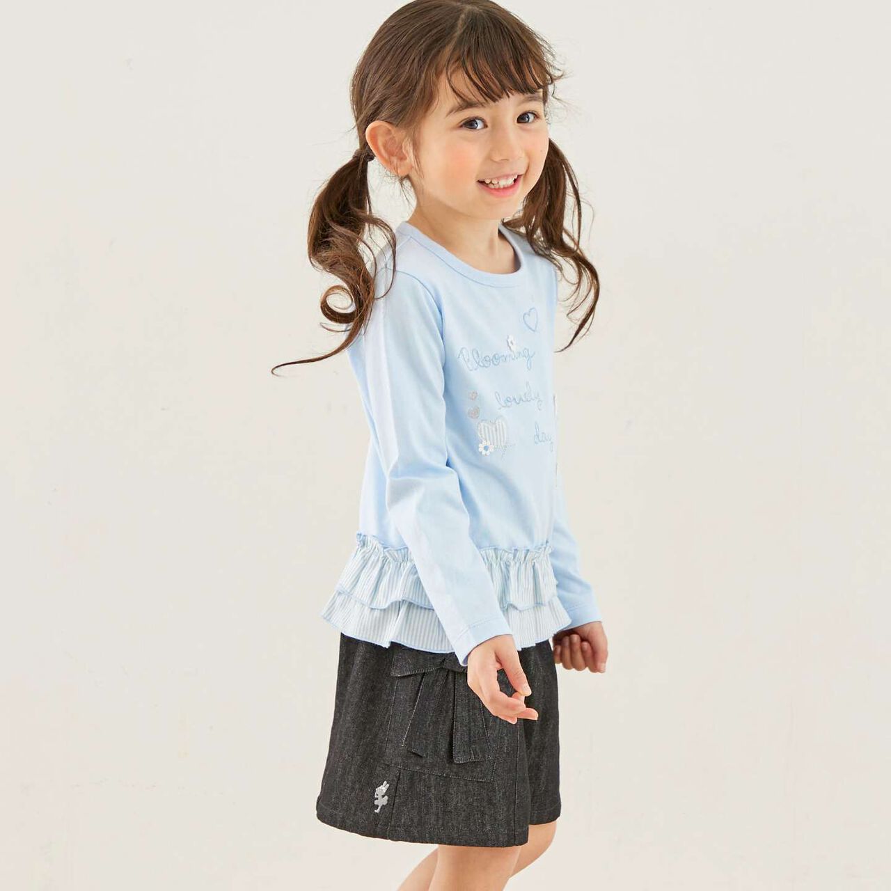 Mimi-chan Layered Frill Long-Sleeve Tunic,Pink, large image number 17