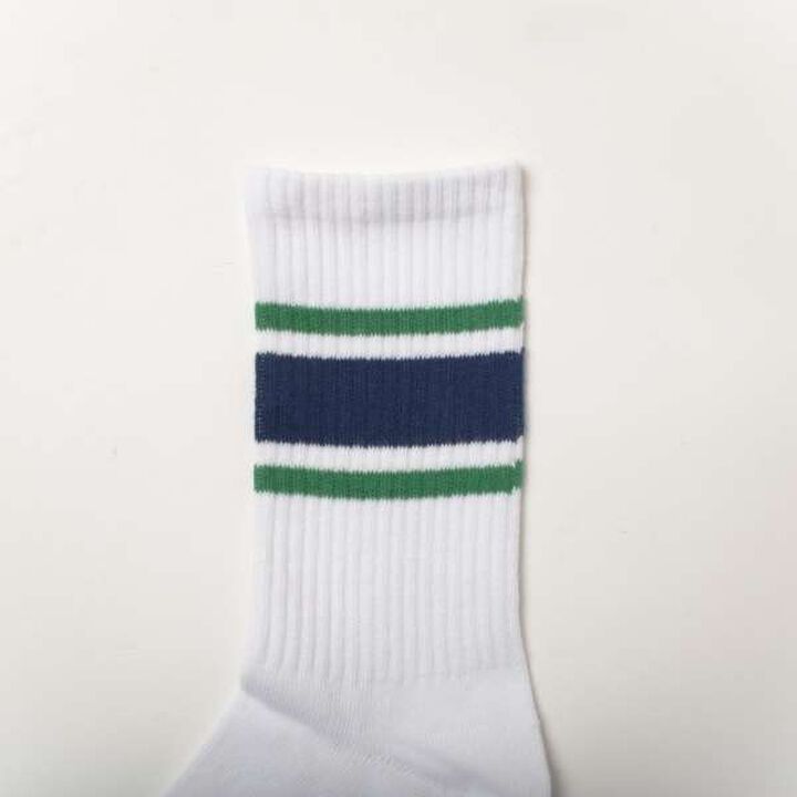 [Adult Size Available] Crew Length Line Socks 3-Pair Set,Multi color, medium image number 2