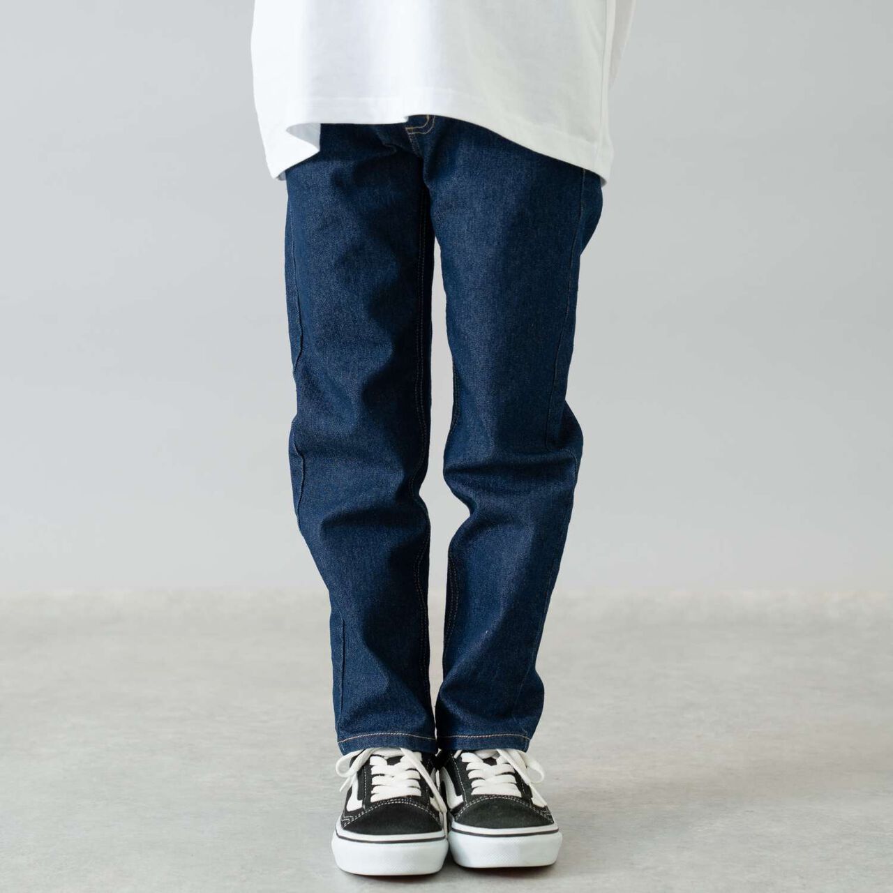 Denim Slim Straight Pants,Navy, large image number 0