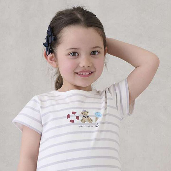 Ribbon Hair Clips 2P,Sax blue, medium image number 8