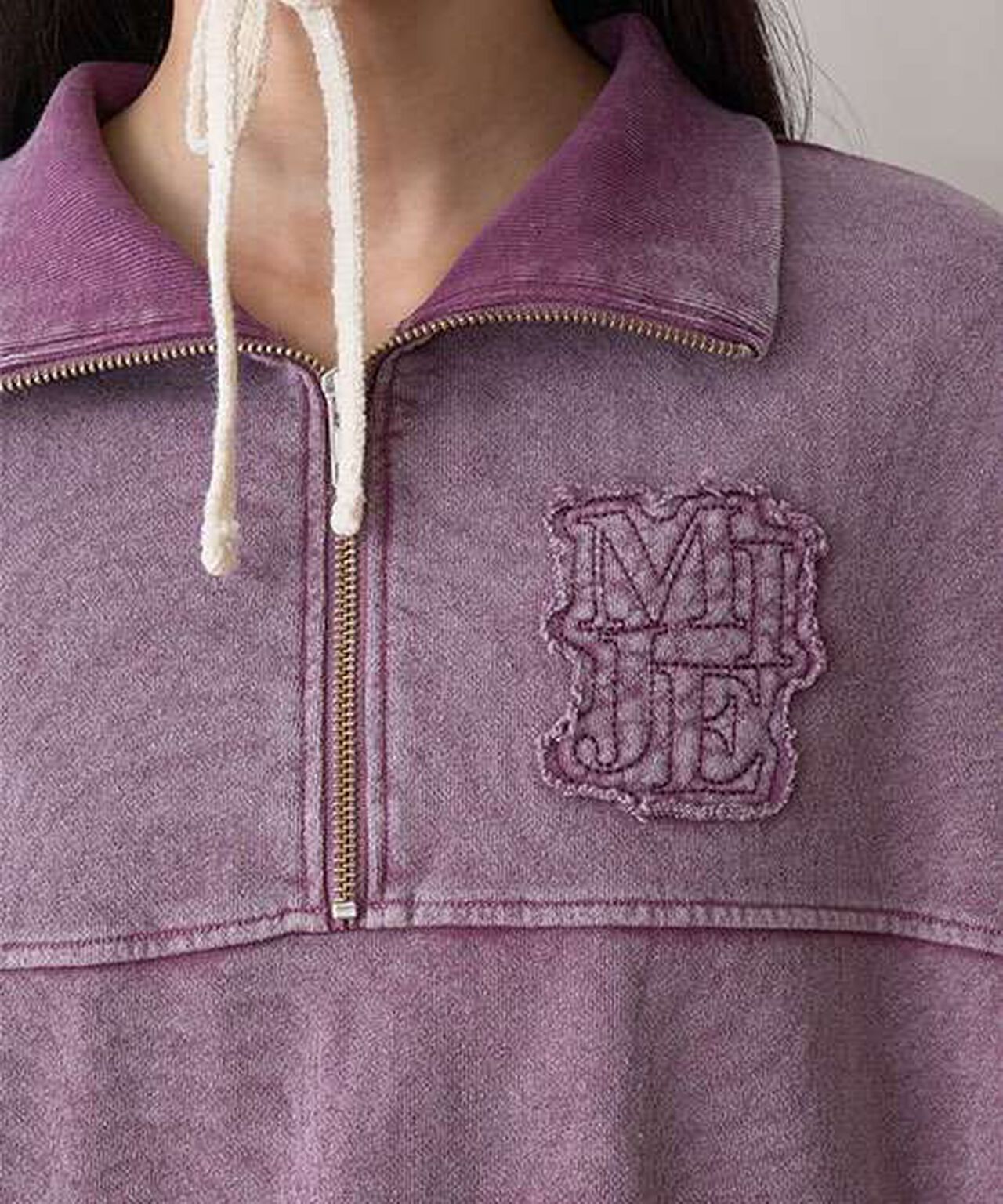 Half ZIP Pullover,Purple, large image number 13