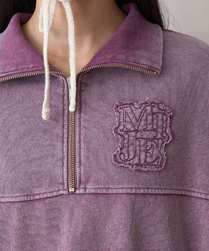Half ZIP Pullover,Purple, medium image number 13