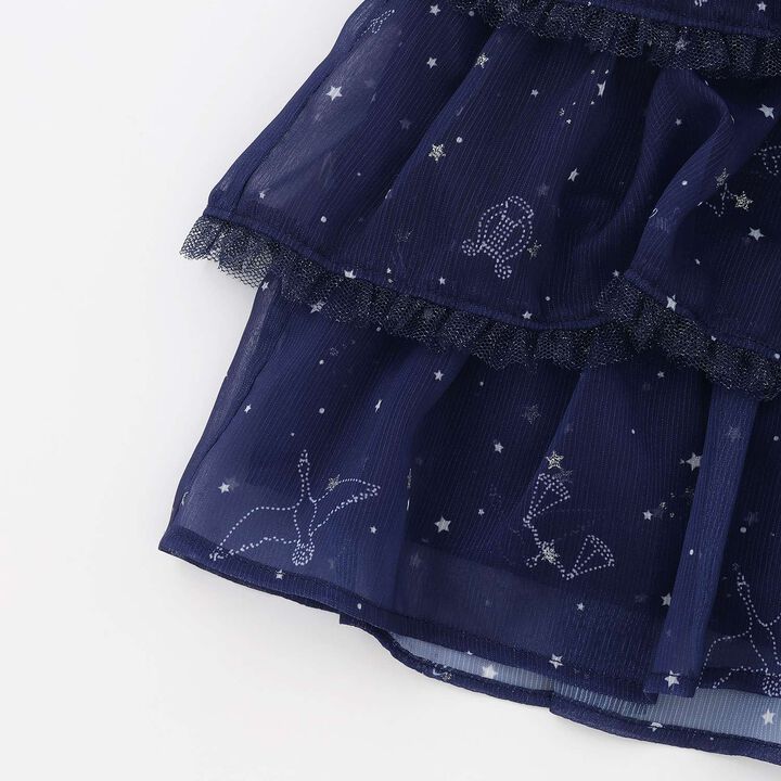Zodiac Pattern Tiered Culotte Skirt,Navy, medium image number 15