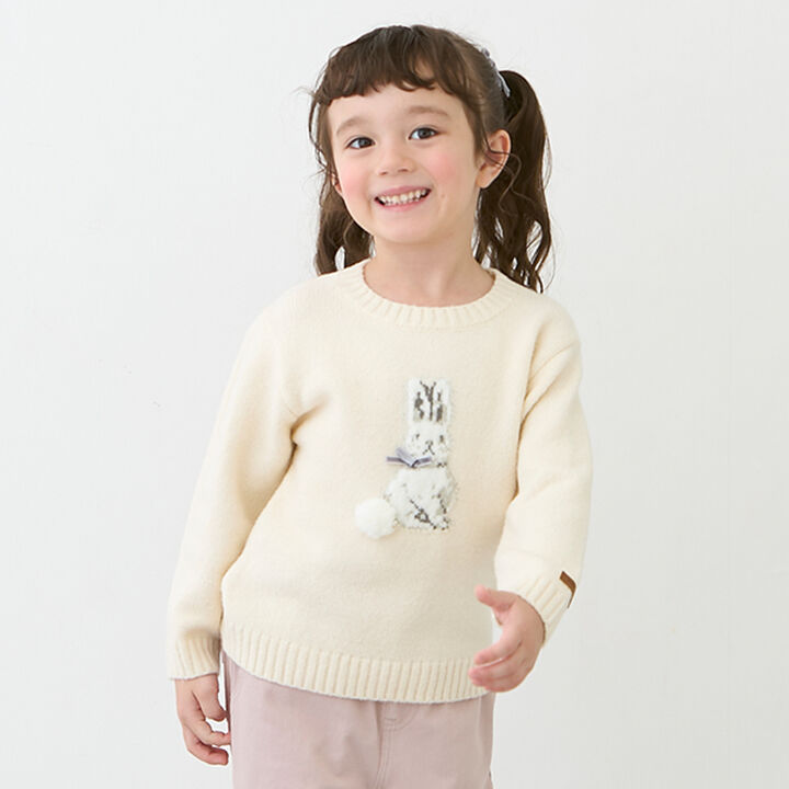 [Matching/Fluffy and Soft] Animal Knitwear (Kids Size),Ivory, medium image number 0