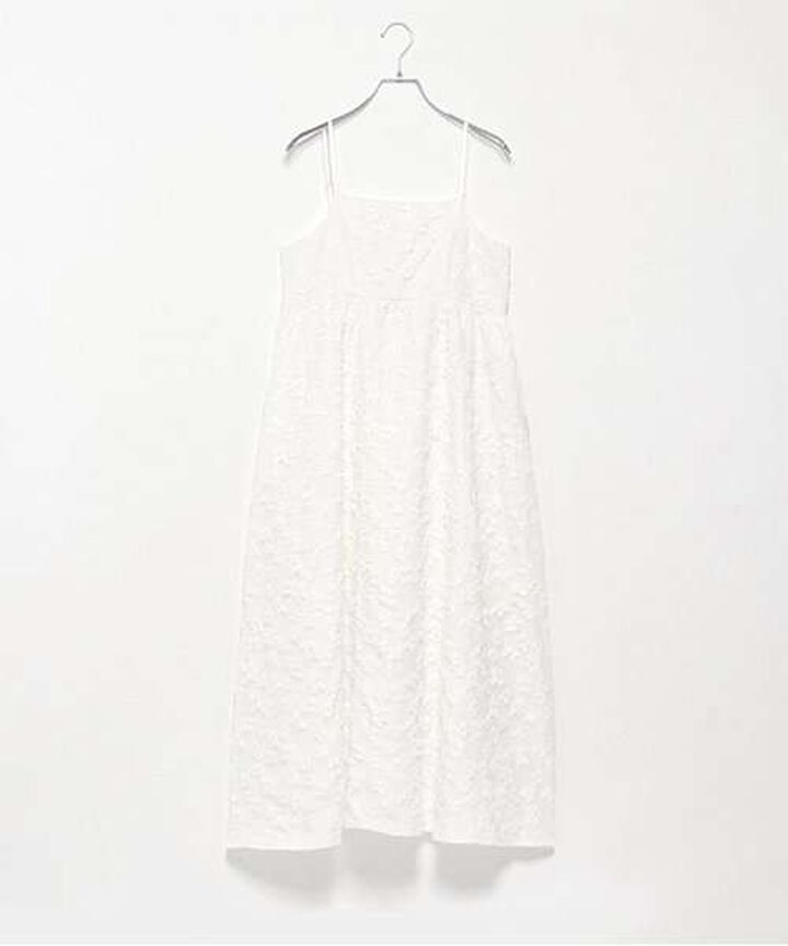 Flower Jacquard Camisole One-Piece Dress,Black, medium image number 3