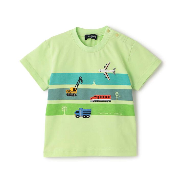 [Popular Item Restocked] [Not Available at Physical Stores] Vehicle Graphic Short Sleeve T-Shirt,Light green, medium image number 0