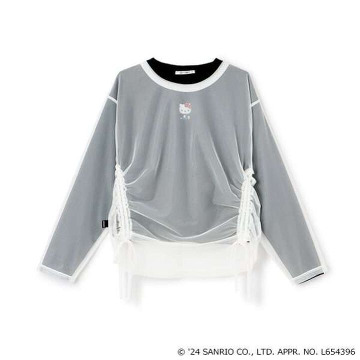 Hello Kitty Tulle Layered Shirt,Black, medium image number 5