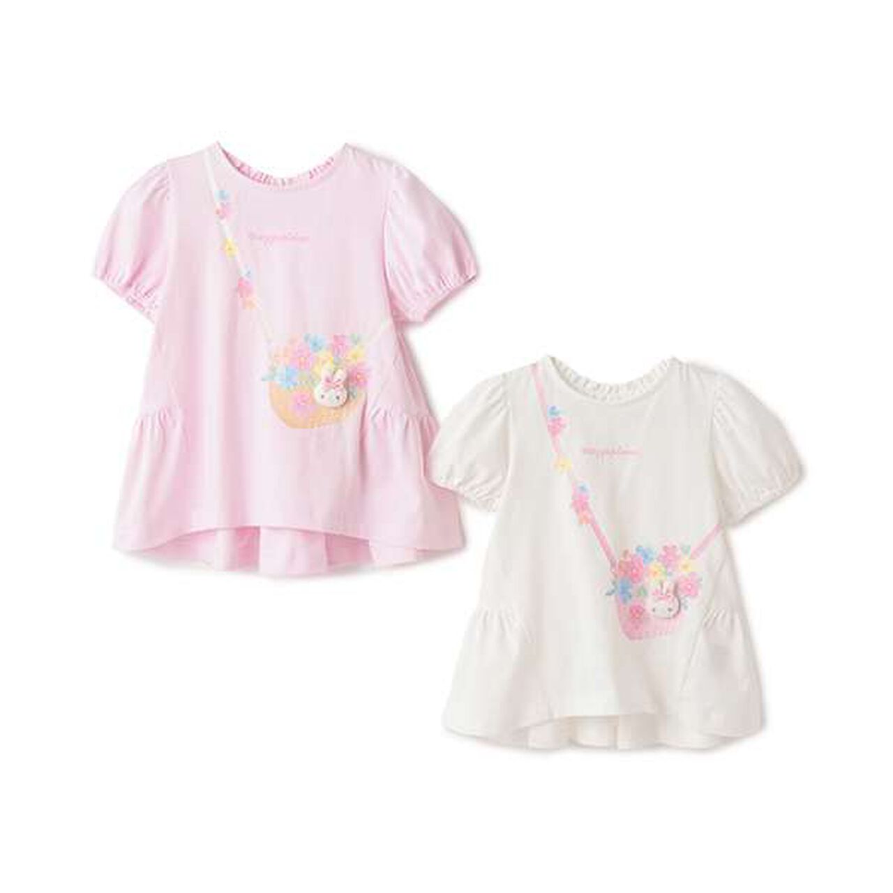 Tiered Tunic with Rabbit Mascot,Off white, large image number 7