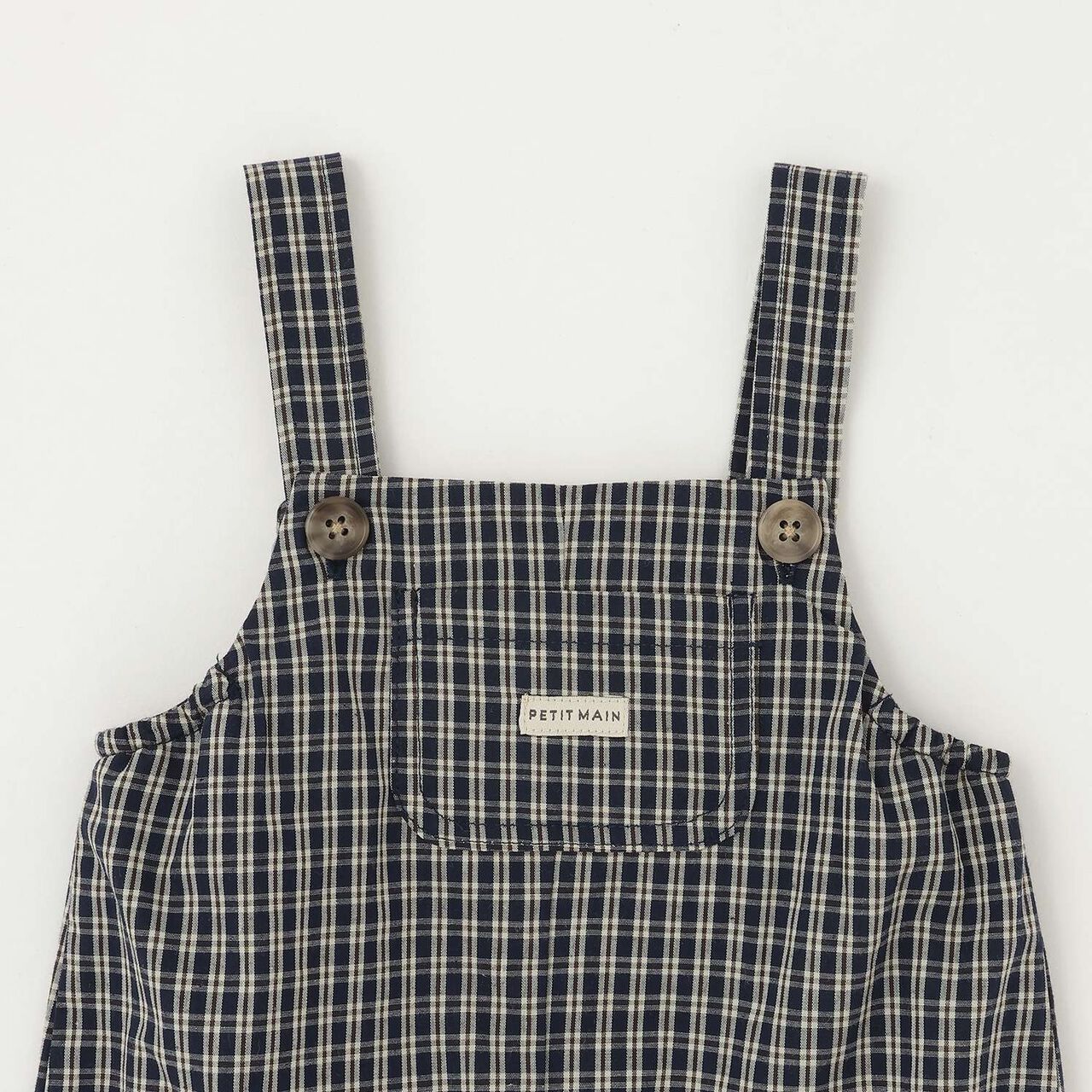 Checkered Overalls Set,Navy, large image number 8