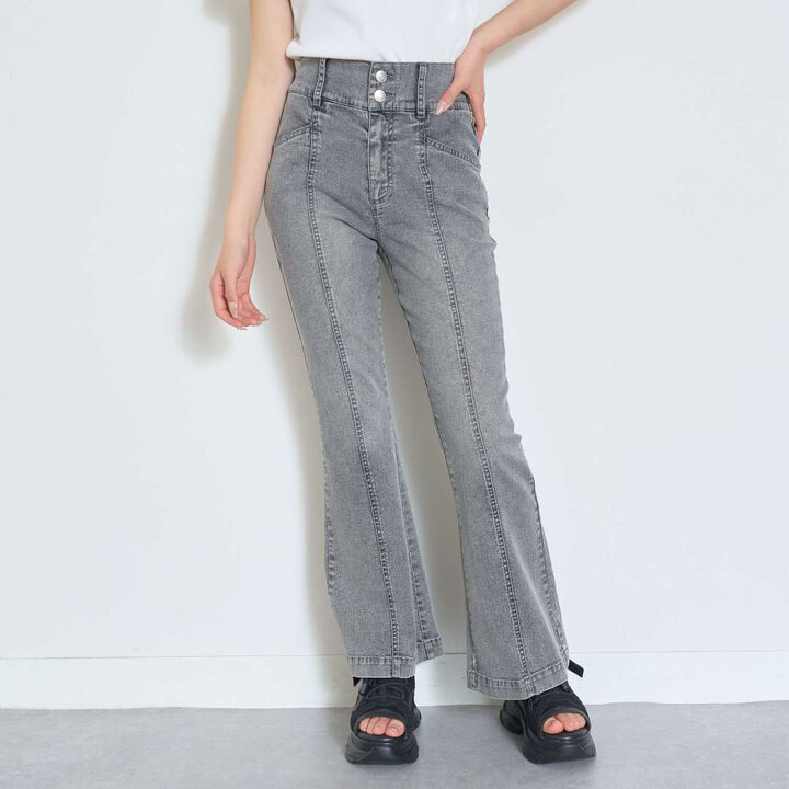 [Cool Touch] Style-Up Flare Denim Pants,, medium