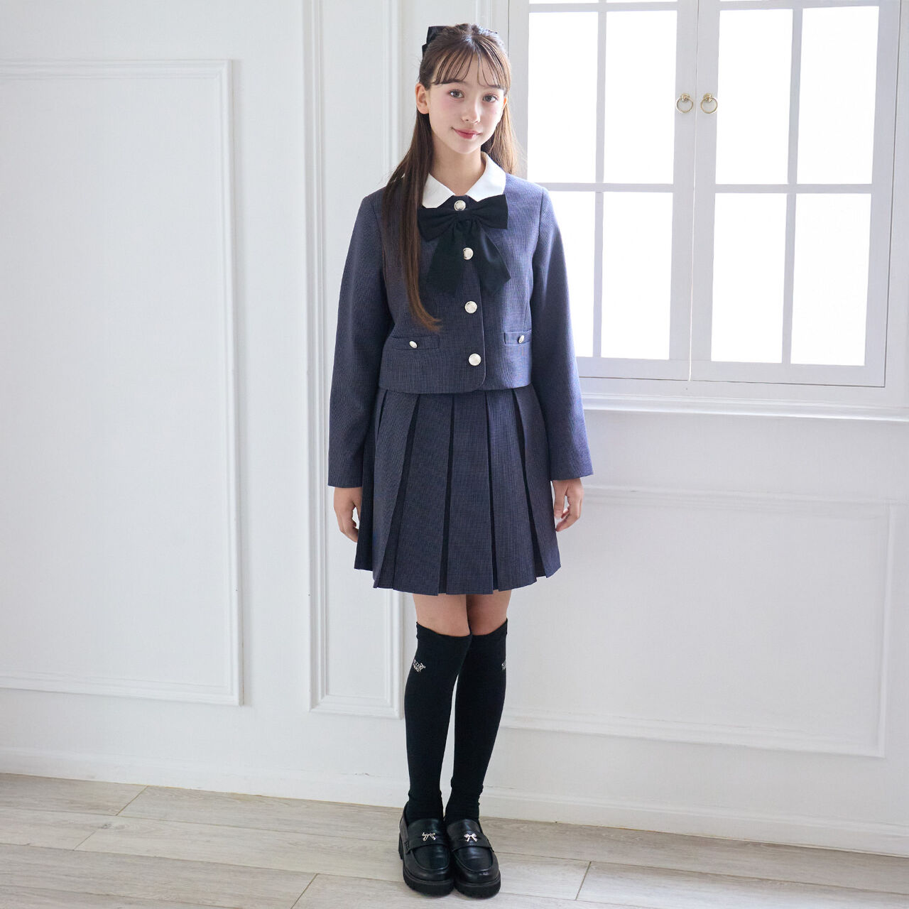 [Antibacterial Deodorizing] Logo Embroidered Knee-High Socks,Gray, large image number 1