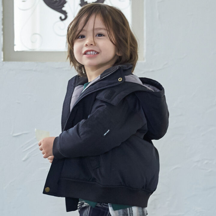 Washable MA1 Style Removable Hood Jacket,Khaki, medium image number 1