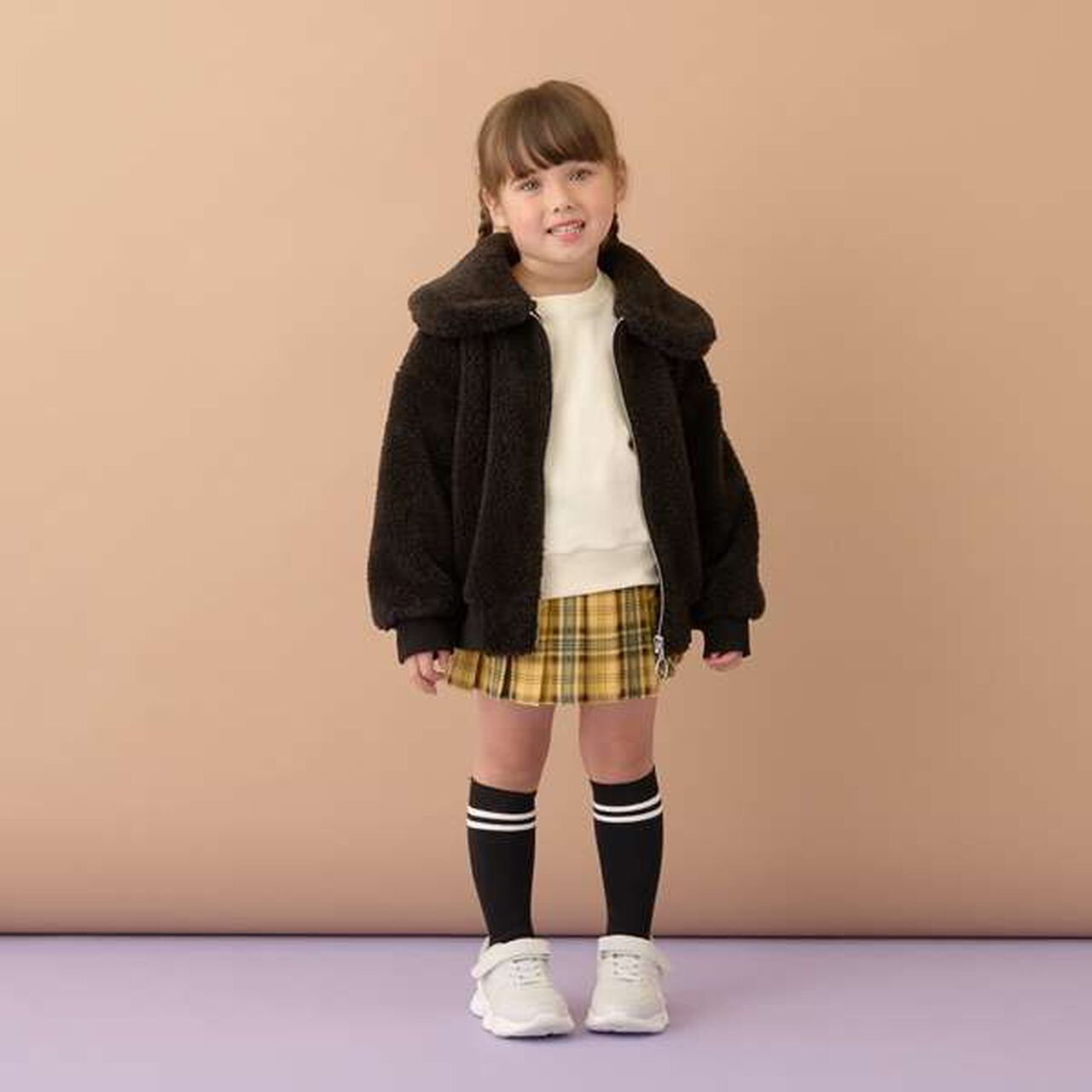 Versatile Round Collar Fleece Jacket,Beige, large image number 6