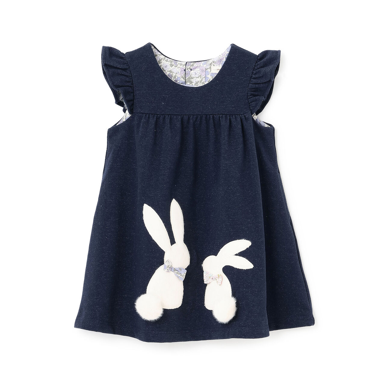 Rabbit Appliqu&eacute; Jumper Skirt,Navy, large image number 0