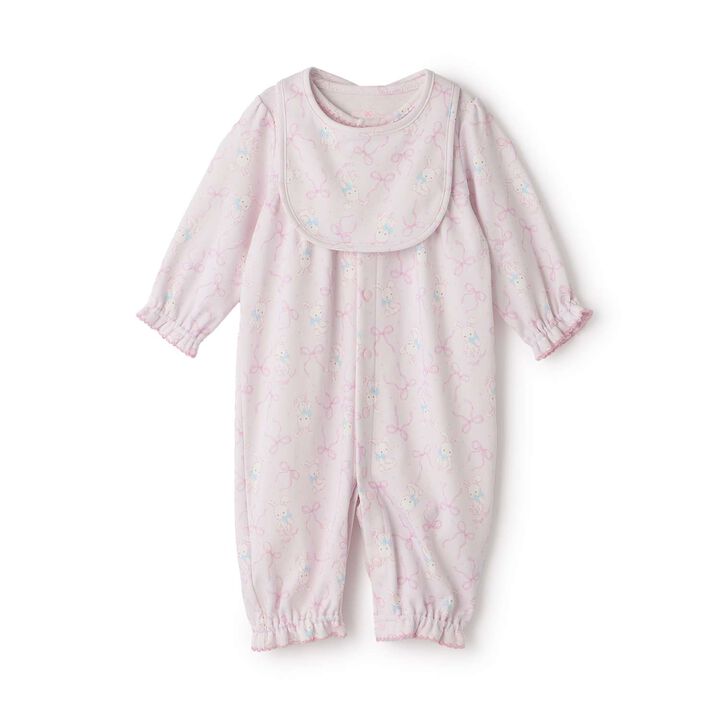 [Box Included] Rabbit Ribbon Pattern 2WAY All-in-One & Bib Set,Off white, medium image number 4