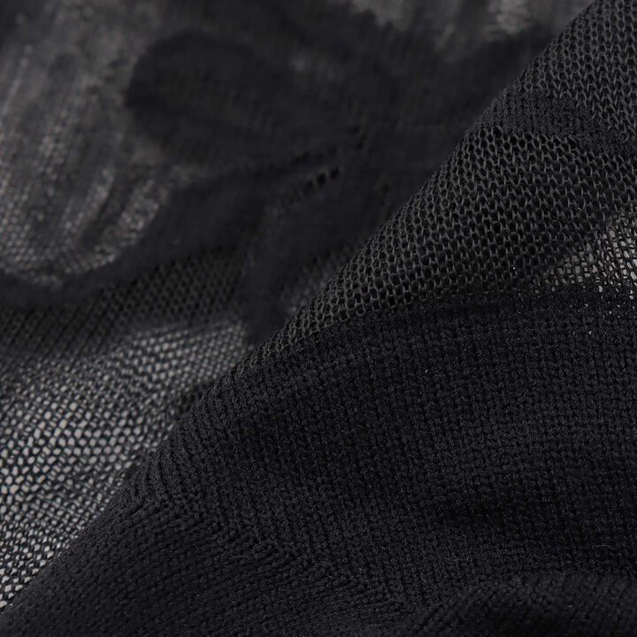 Ribbon Pattern Sheer Socks,Black, medium image number 2