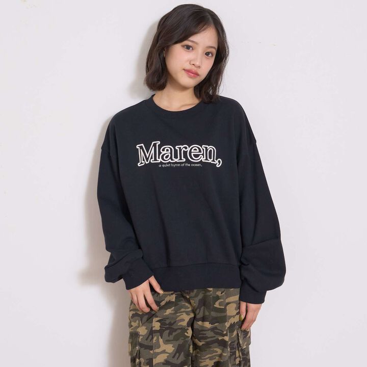 [Instant Cute Top] 3D Logo Embroidery Basic Sweatshirt,Off white, medium image number 6