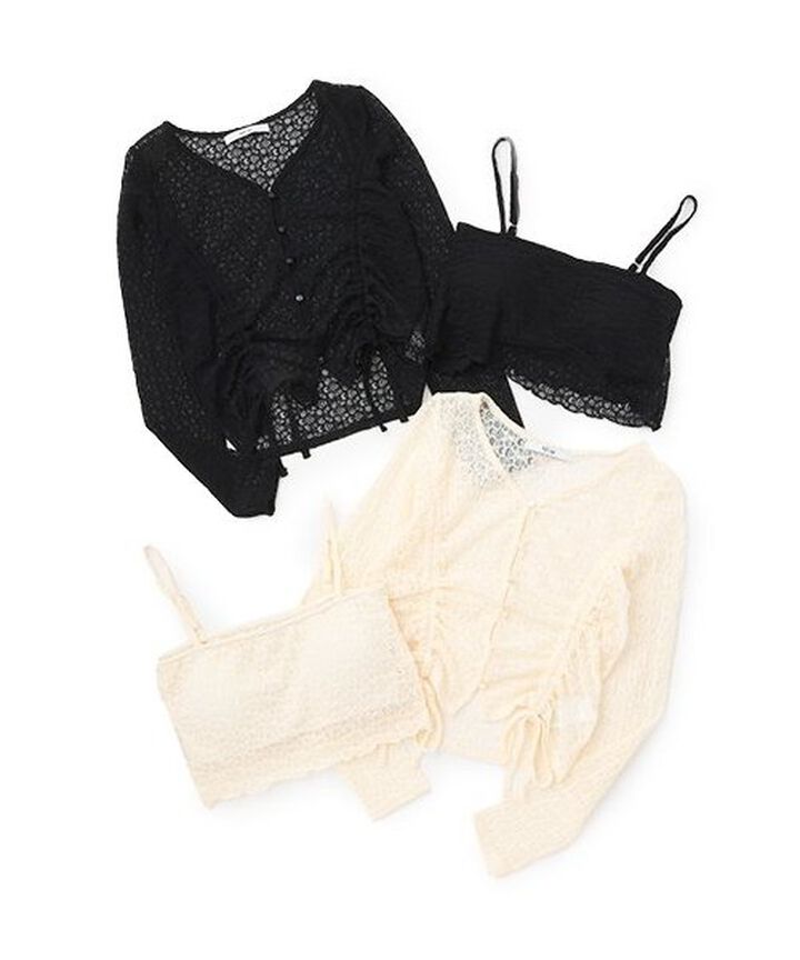 Lace Cardigan Ensemble,Black, medium image number 9