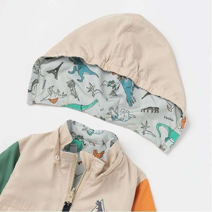 Dinosaur Reversible Windbreaker,Beige, medium image number 18