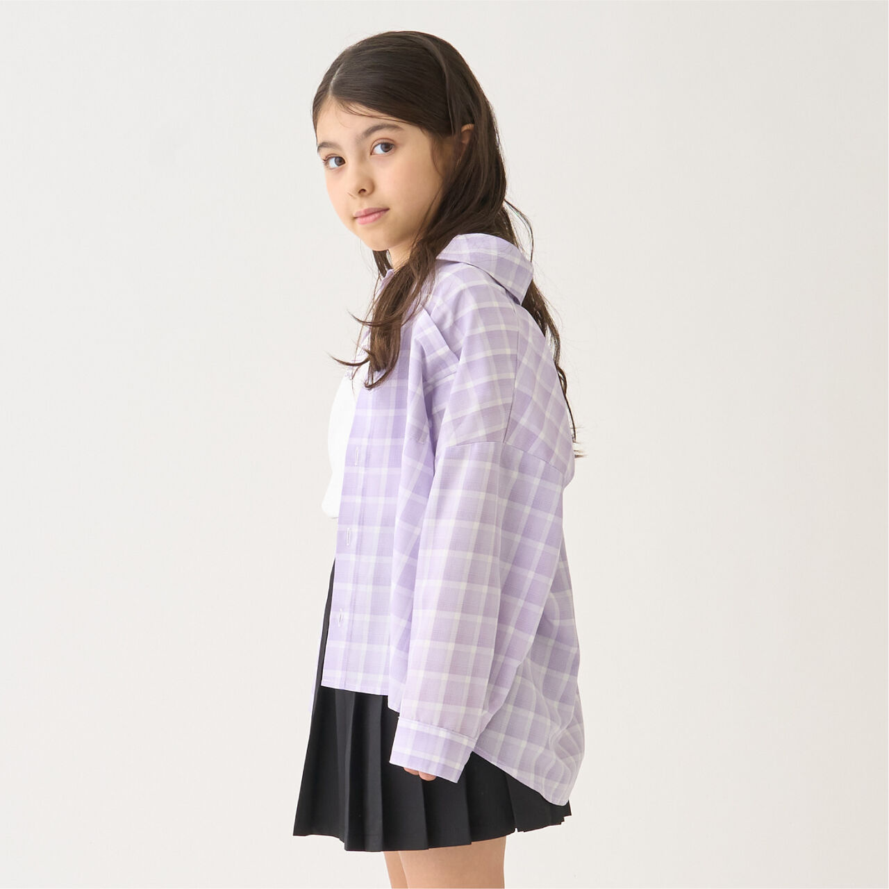 [Inner Wear Set] Long-Sleeve Checkered Shirt,Black, large image number 5