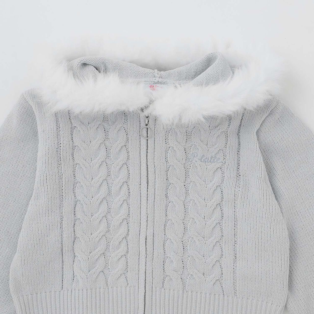 [Washable] Plush Knit Fur Zip Parka,Light pink, large image number 13