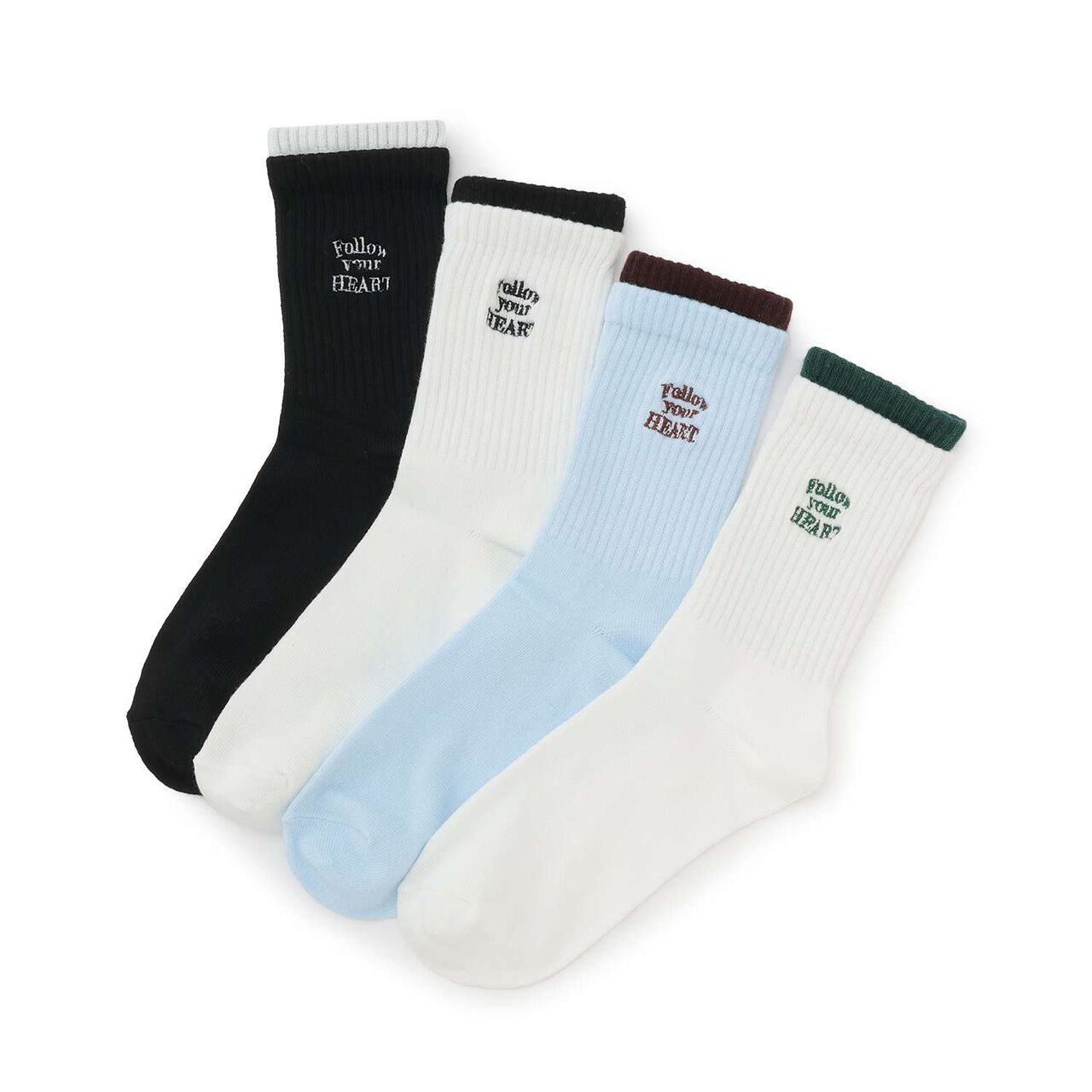 [LTXC] Logo Embroidered Crew Socks,Black, large image number 4