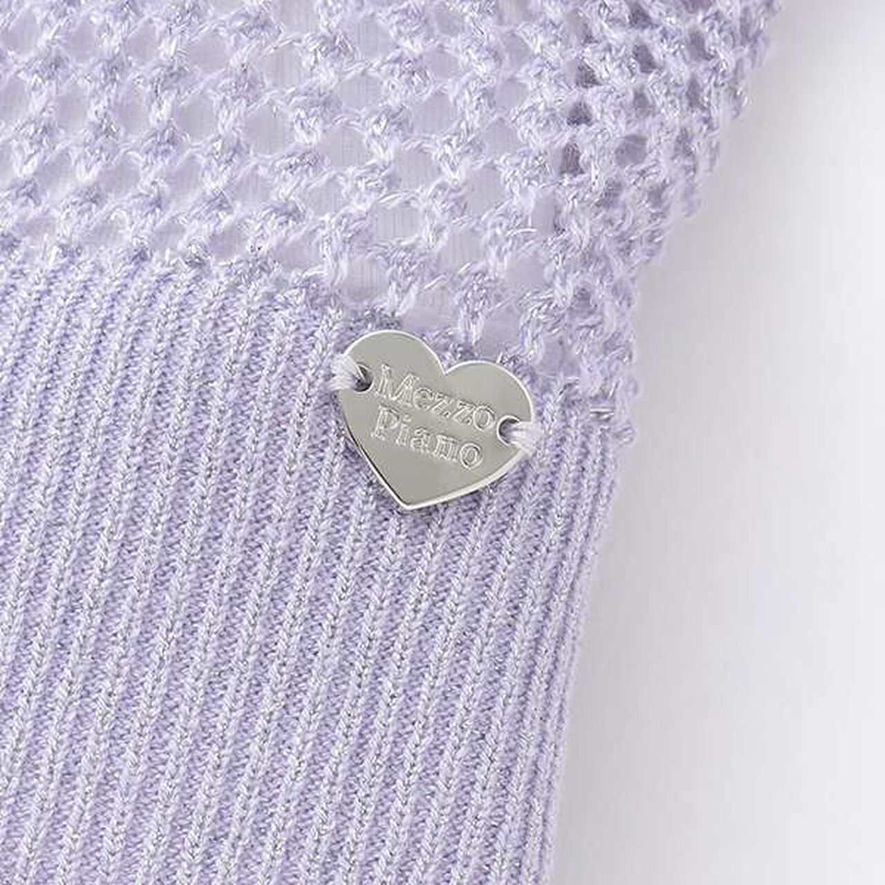 [Cool Touch] Lame Mesh Knit & Peplum T-Shirt Set,Ivory, large image number 6