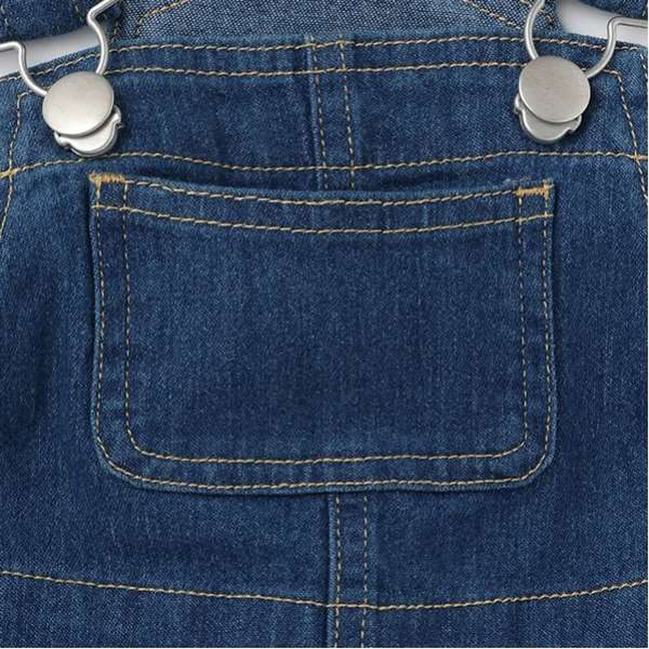 Stretch Denim Overalls,Navy, large image number 12