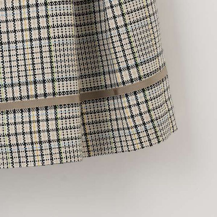 Check OP + Scallop Trim Jacket Set,Beige, medium image number 8