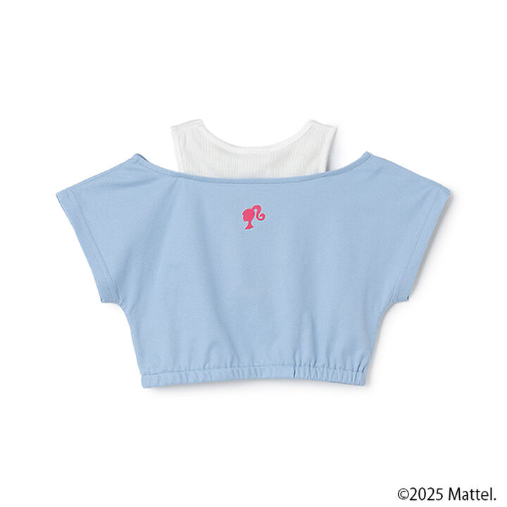 [Stain-resistant and Water-repellent] Layered Look T-Shirt [Barbie],Sax blue, medium image number 1