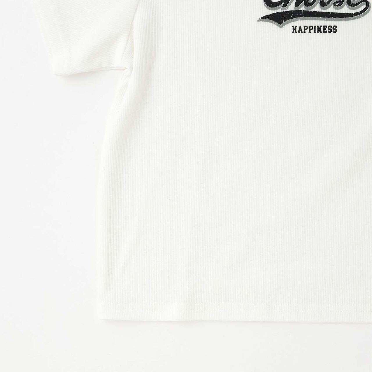 Daily Price Assorted Pattern Short-Sleeve Ribbed Top,Ivory, large image number 4