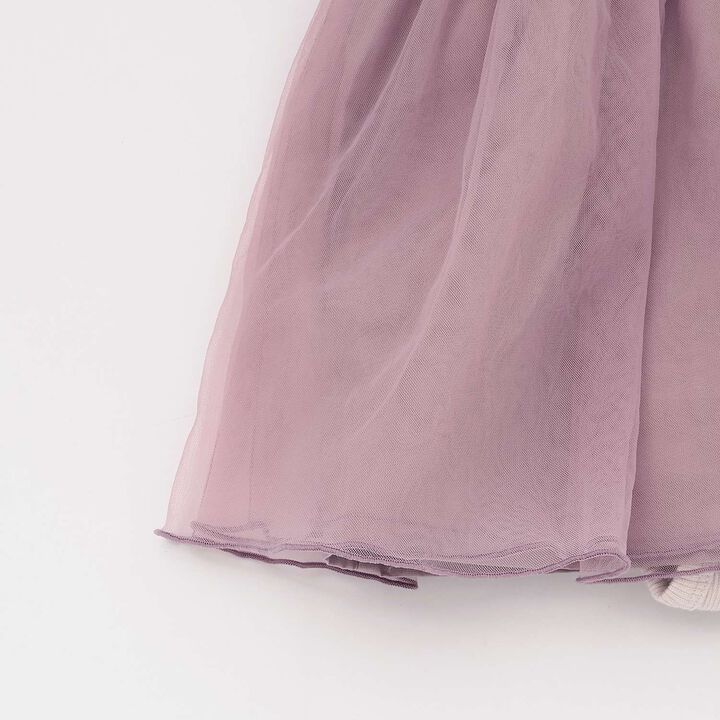 Flower Tulle Docking OP Romper,Ivory, medium image number 4