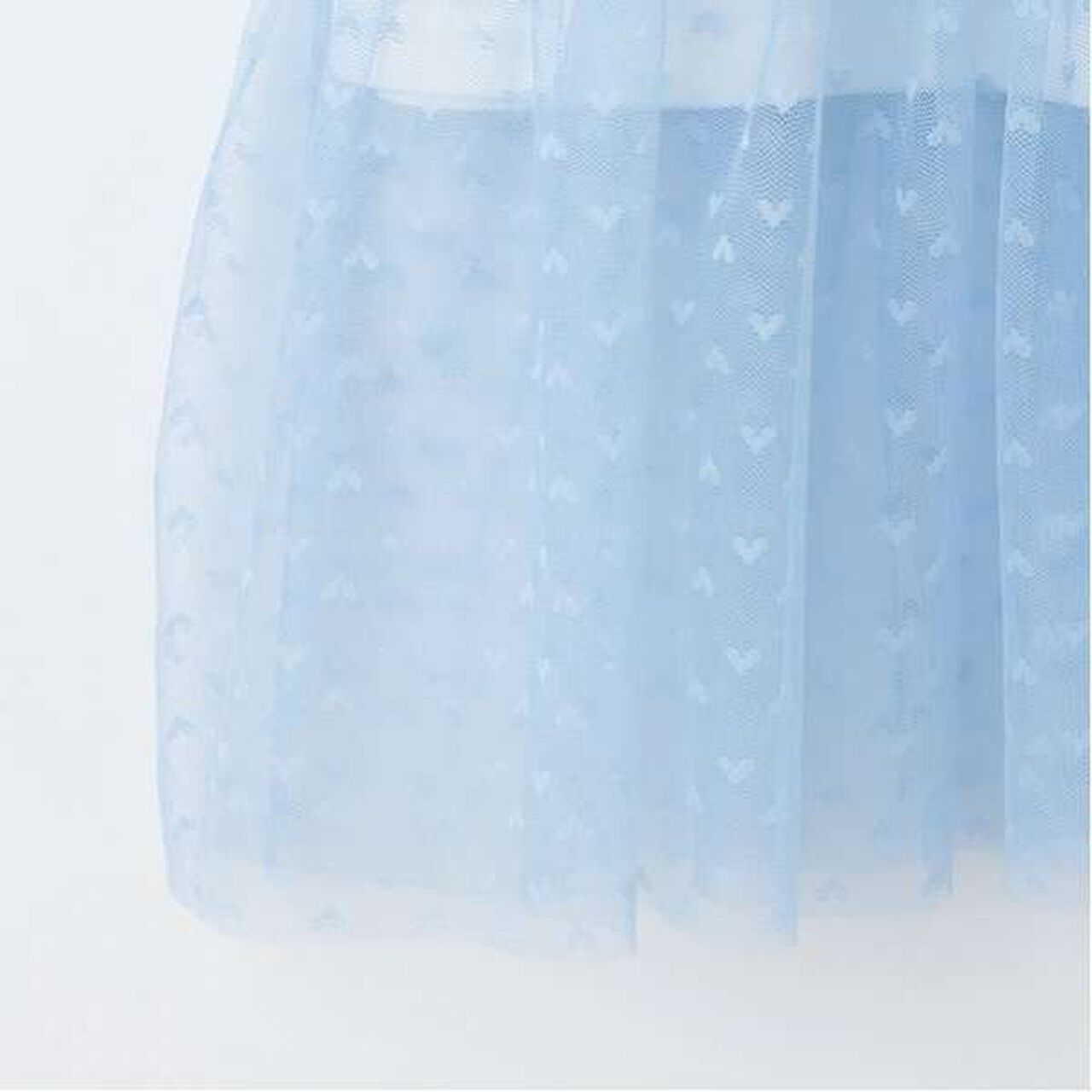 Tulle Tunic Layered Short Sleeve T-Shirt,Sax blue, large image number 5