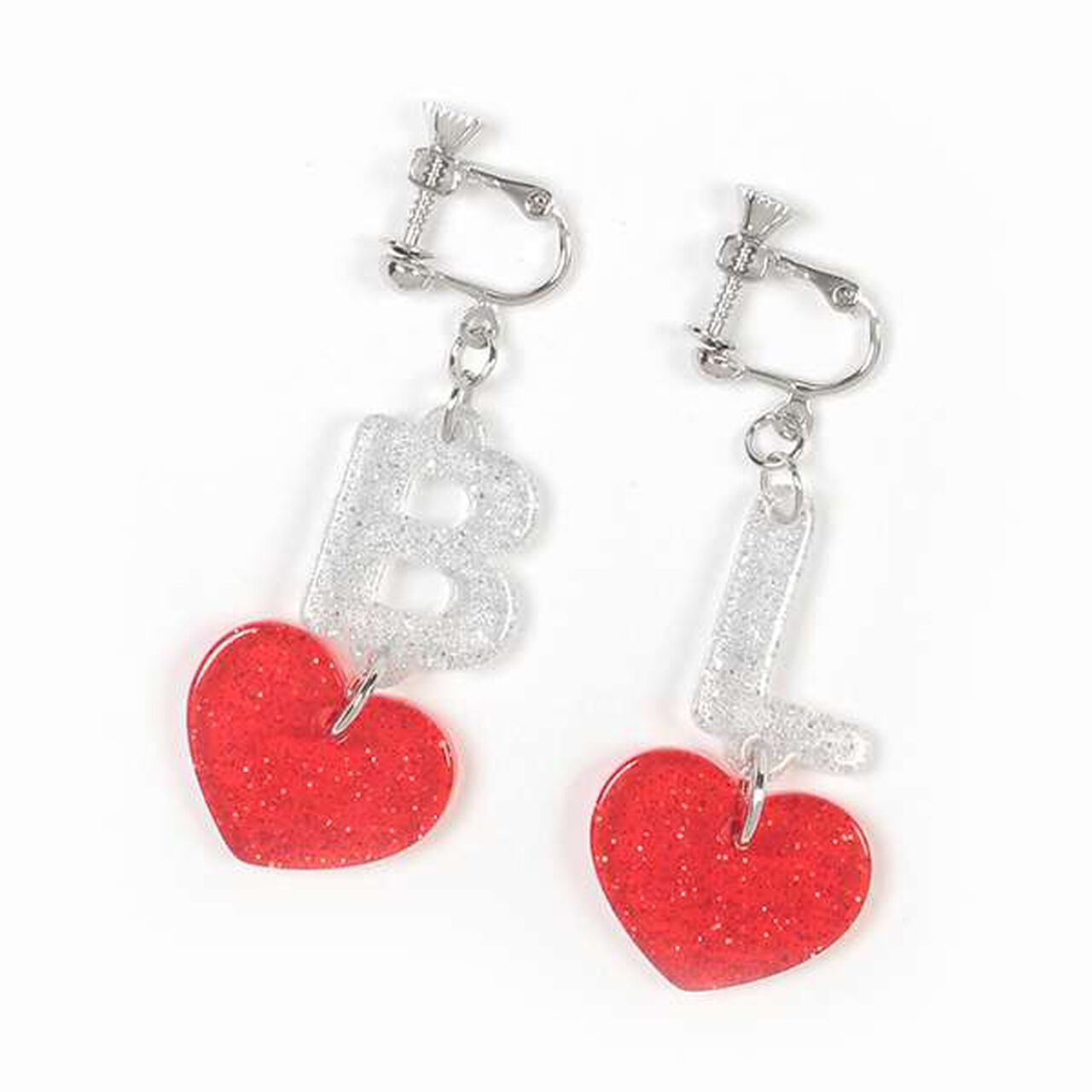 BL Logo Earrings,White, large image number 0