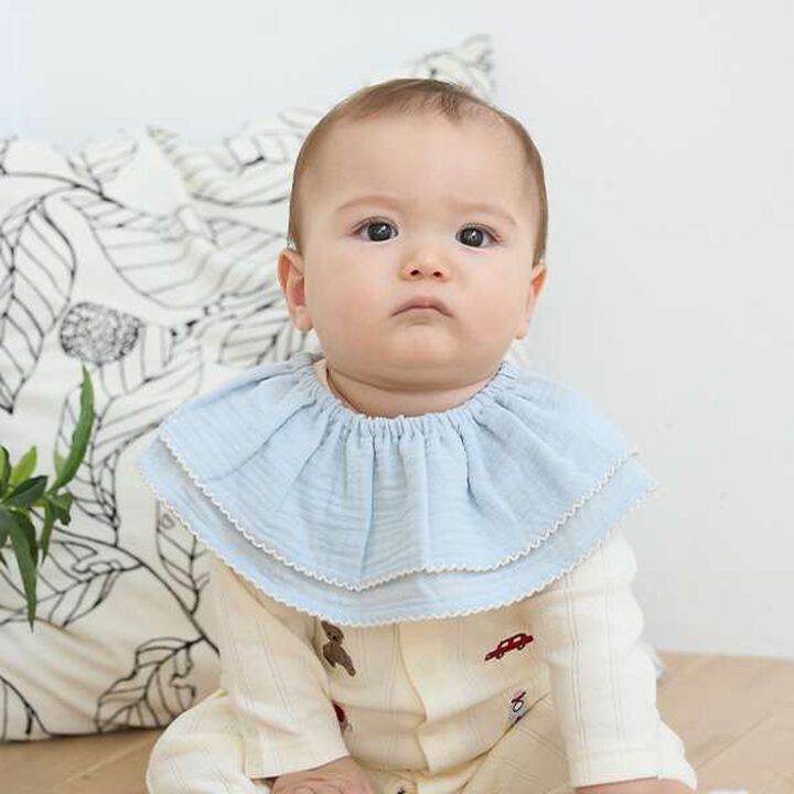 Frill Collar Bib with Pikomi Shin,Navy, medium image number 12