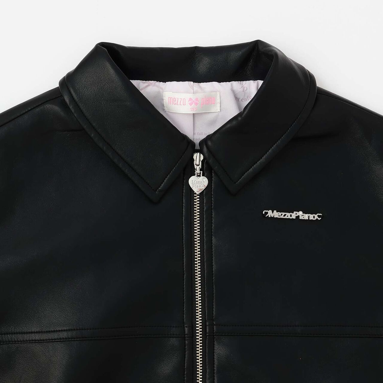 Oversized Faux Leather Bomber Jacket,Pink, large image number 2