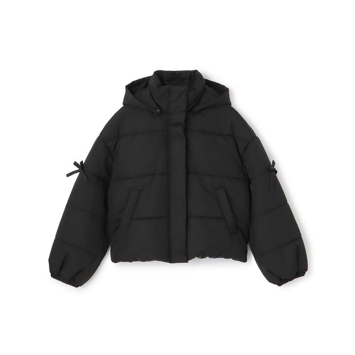 [Milky Coast] Sleeve Ribbon Padded Blouson,Black, medium image number 11