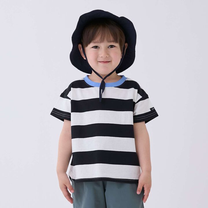 [Web Exclusive Color/Food Stain Resistant] Stripe Pattern Short Sleeve T-Shirt,, medium