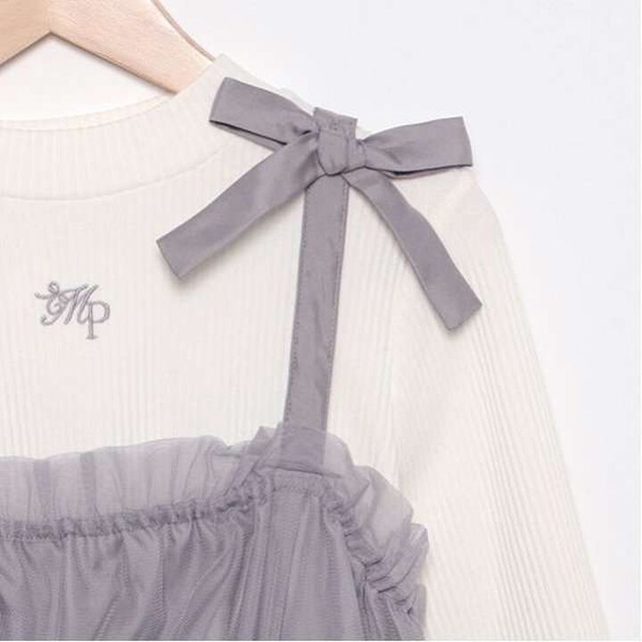 Tulle Camisole One-Piece Dress & Inner Wear Set,Black, medium image number 14