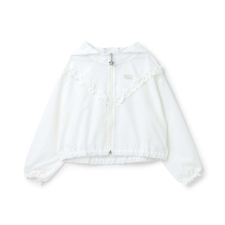 UV Protection Frill Bomber Jacket,Pearl white, medium image number 10