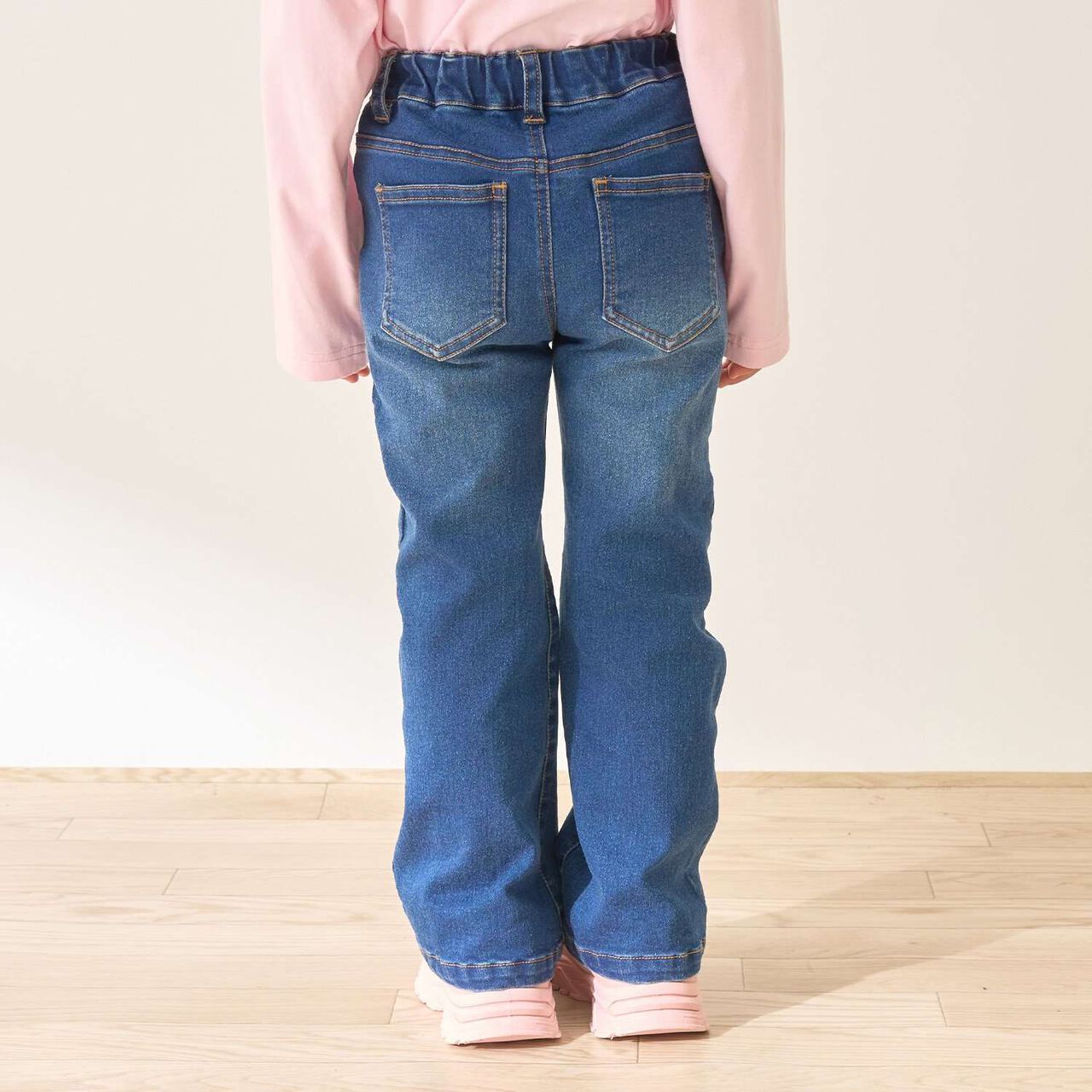 Beautiful Silhouette Stretch Heart Pocket Flare Denim Pants,Blue, large image number 12