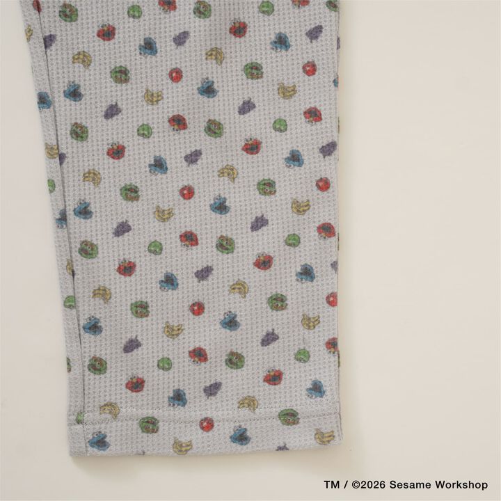 [Sesame Street x Fruits] Waffle Pajamas,Top gray, medium image number 8