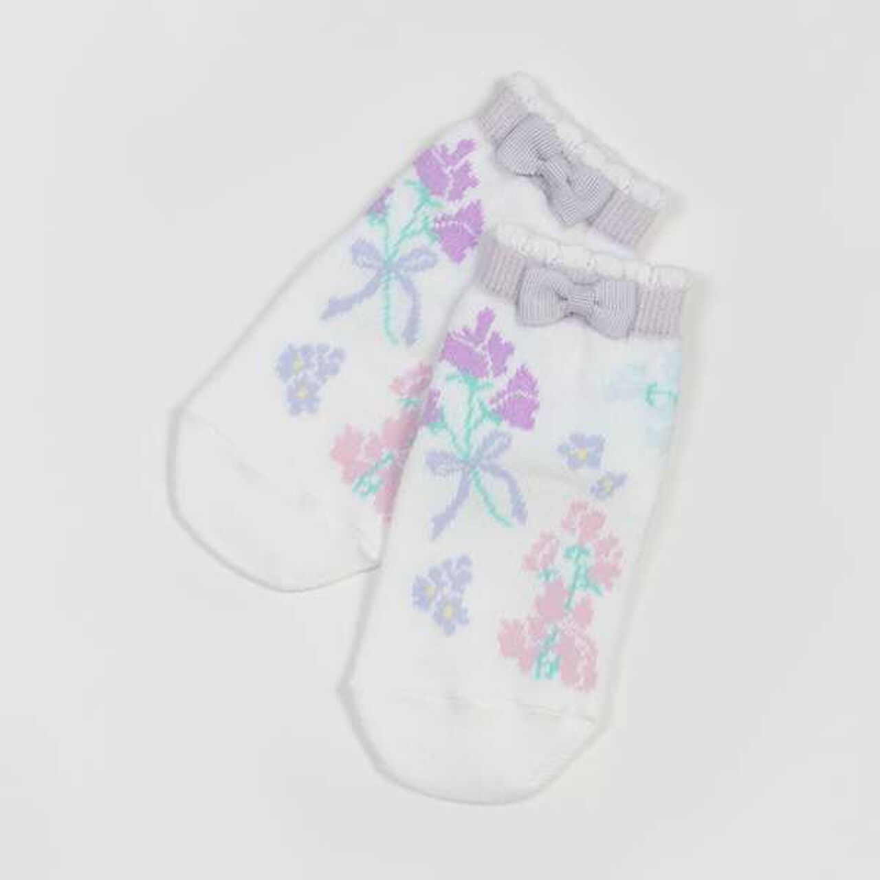 Sweet Pea Pattern Socks [Made in Japan],Light pink, large image number 6