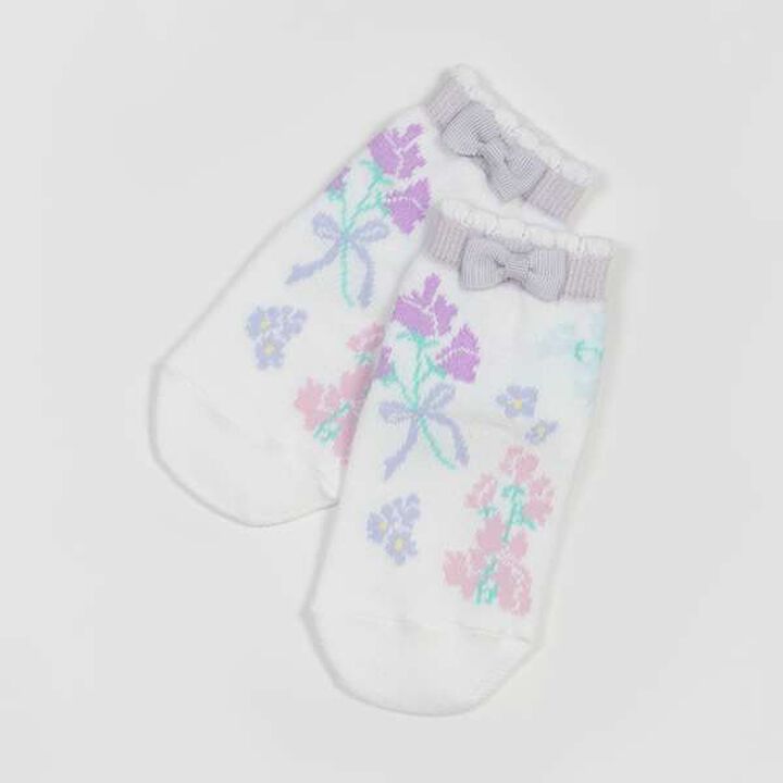 Sweet Pea Pattern Socks [Made in Japan],Light pink, medium image number 6