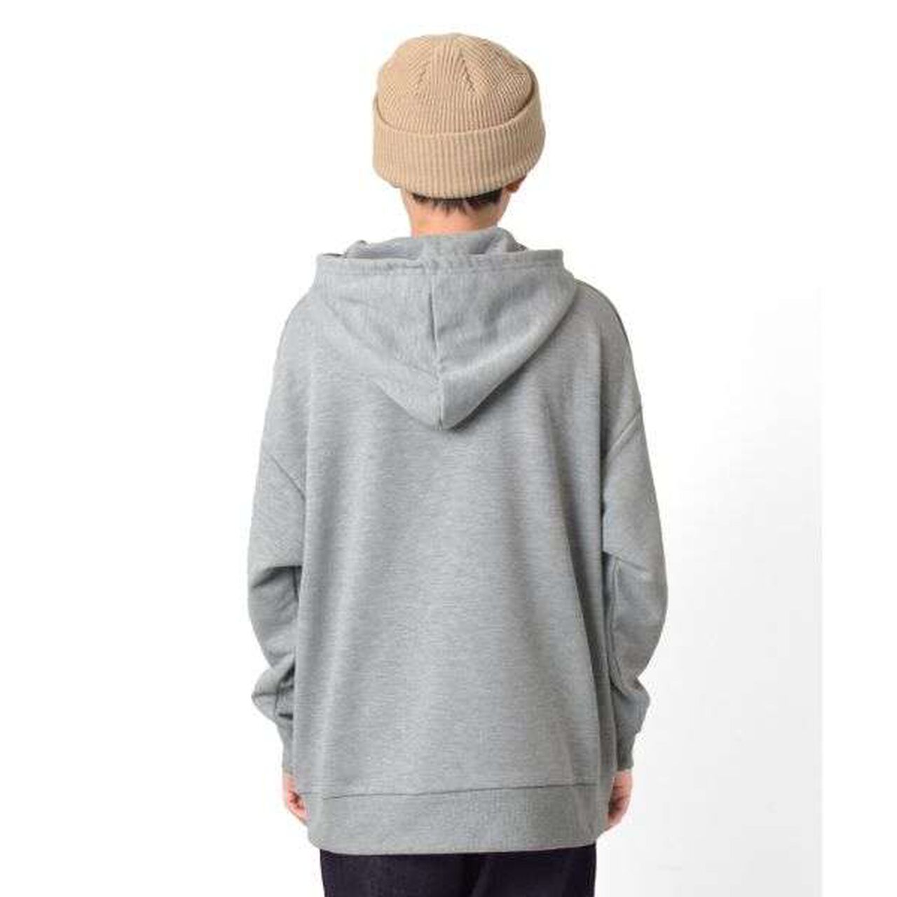 Fleece Skater Embroidery Big Parka,Milky white, large image number 18