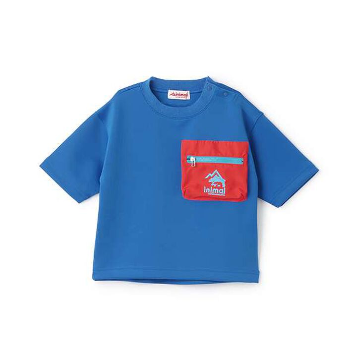 Water-Repellent Ponte Color-Blocked Pocket Big T-Shirt,White, medium image number 4