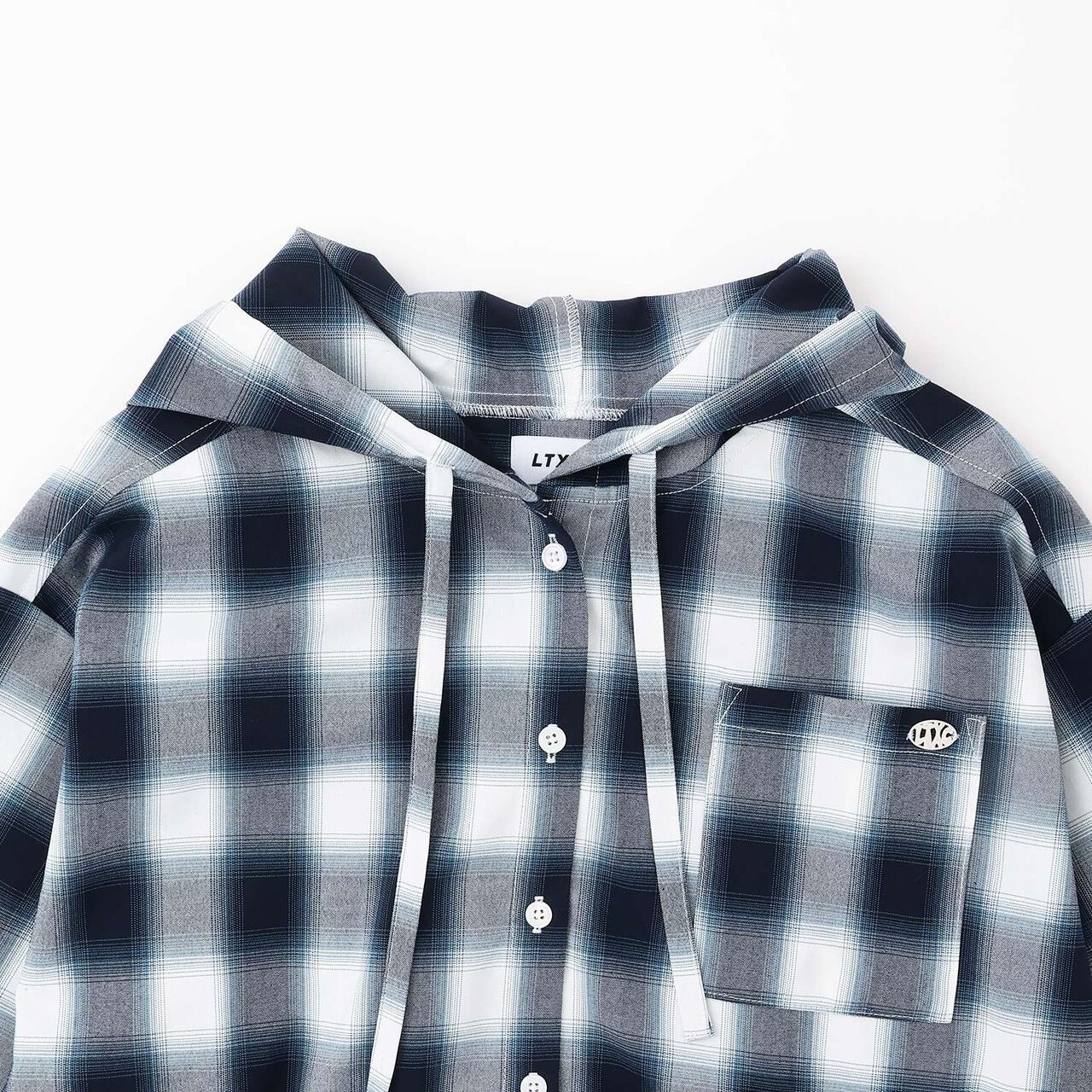 [LTXC] Checkered Shirt Parka,Sax blue, large image number 8