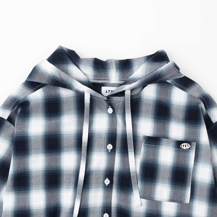 [LTXC] Checkered Shirt Parka,Sax blue, medium image number 8